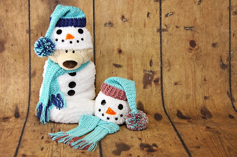 Newborn Snowman Cocoon, Matching Hat and Scarf, Crochet Snowman Cocoon, Snowman Photo Prop, Christmas Card Photo Prop, Baby Shower Gift image 2