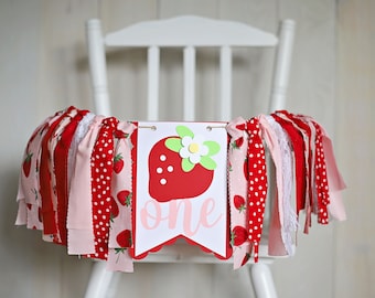 Strawberry Sweet One High Chair Banner, Sweet One 1st Birthday Banner, Sweet One Cake Smash, Strawberry Banner, Berry First Birthday Banner