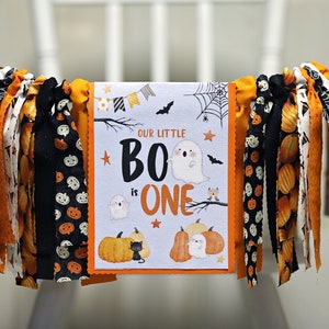 Little Boo Is One High Chair Banner, Halloween 1st Birthday Banner, Little pumpkin Halloween Birthday Banner, Ghost 1st Birthday