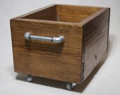 Industrial Storage Box on Wheels - Heavy Wood Storage Bin on Casters - Industrial Box with castors - Wooden toy box - Industrial Toy Storage