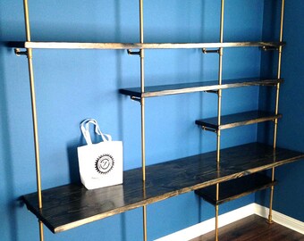 Hanging Chain Shelving Old Reclaimed wood Industrial