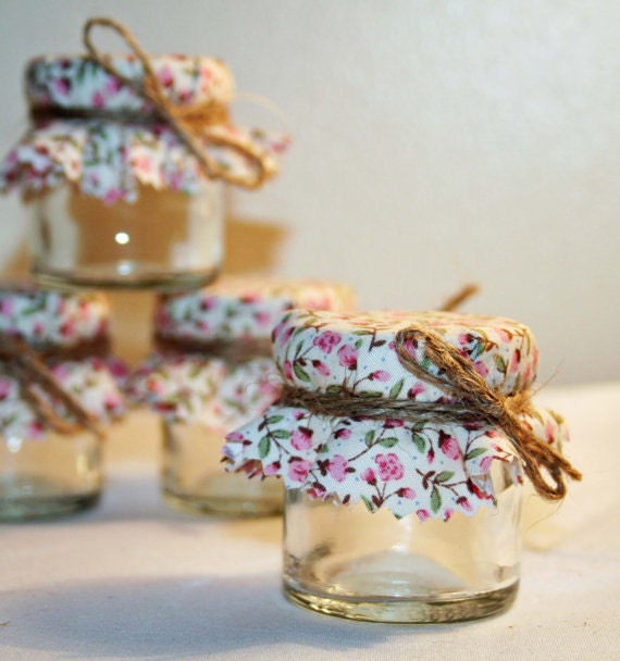 Diy Wedding Favor Rosebud Fabric Jar Covers Jam Pots Material Etsy