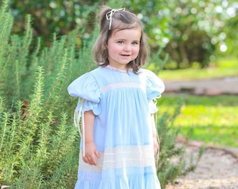 Light Blue/Ecru Heirloom Dress