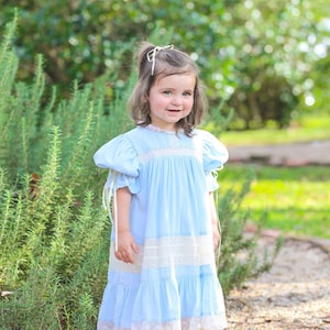 Light Blue/Ecru Heirloom Dress