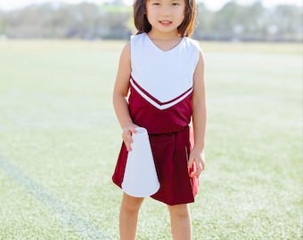 Cheer Uniform Skort Set- Maroon/White