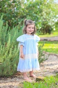 Light Blue/Ecru Heirloom Dress