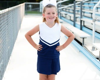 Cheer Uniform Skort Set- Navy/White