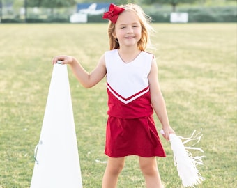 Cheer Uniform Skort Set- Crimson/White (not red)