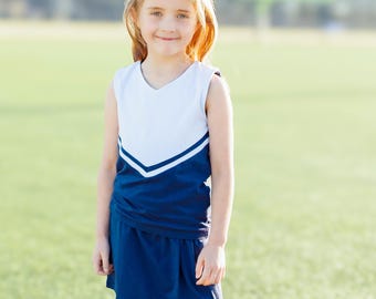 Cheer Uniform Skort Set- Navy/White