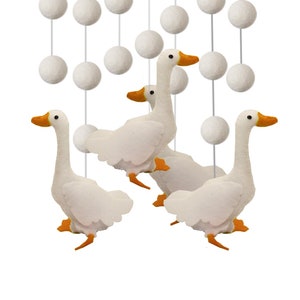 Pattern Felt Goose Pattern Hand Sew Ornament Baby Mobile Goose Decor Fairytale Nursery Farm Baby Felt Pattern DIY Easy PNG image 3