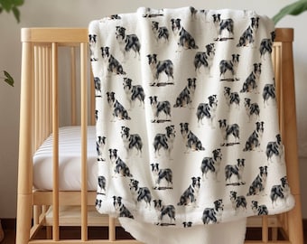 Boarder Collie Blanket - New Baby Gift - Dog Lover - Baby shower gift - Dog Nursery Decor - Dog Blanket - Puppy Nursery - Sheep Dog