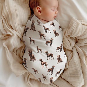 Chocolate Labrador Baby Swaddle Blanket: Dog Mom Gift, Puppy Nursery
