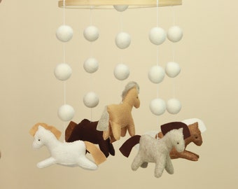 Felt Horse Baby Mobile Pattern: 3D Pony Ornaments (PDF Pattern)