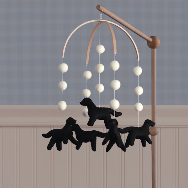Chocolate Labrador Baby Mobile - Black Lab mobile - puppy Mobile - baby boy - baby girl - baby shower gift - nursery mobile - crib mobile