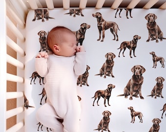 Chocolate Labrador Crib Sheet