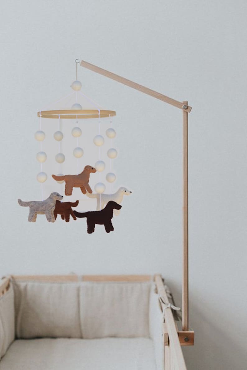 Puppies Baby Crib Nursery Mobile Puppy Mobile Retriever Etsy