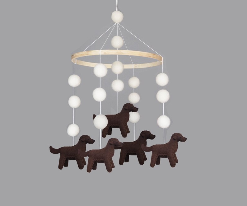 Puppies Baby Crib Nursery Mobile Puppy Mobile Retriever Etsy