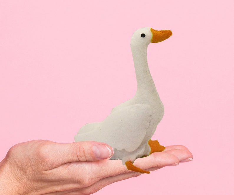 Pattern Felt Goose Pattern Hand Sew Ornament Baby Mobile Goose Decor Fairytale Nursery Farm Baby Felt Pattern DIY Easy PNG image 5