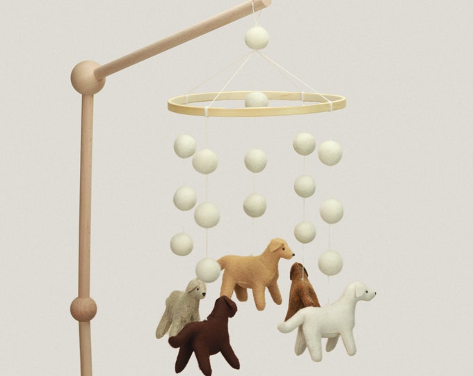 Puppies Baby Crib Nursery Mobile Puppy Mobile Retriever Etsy