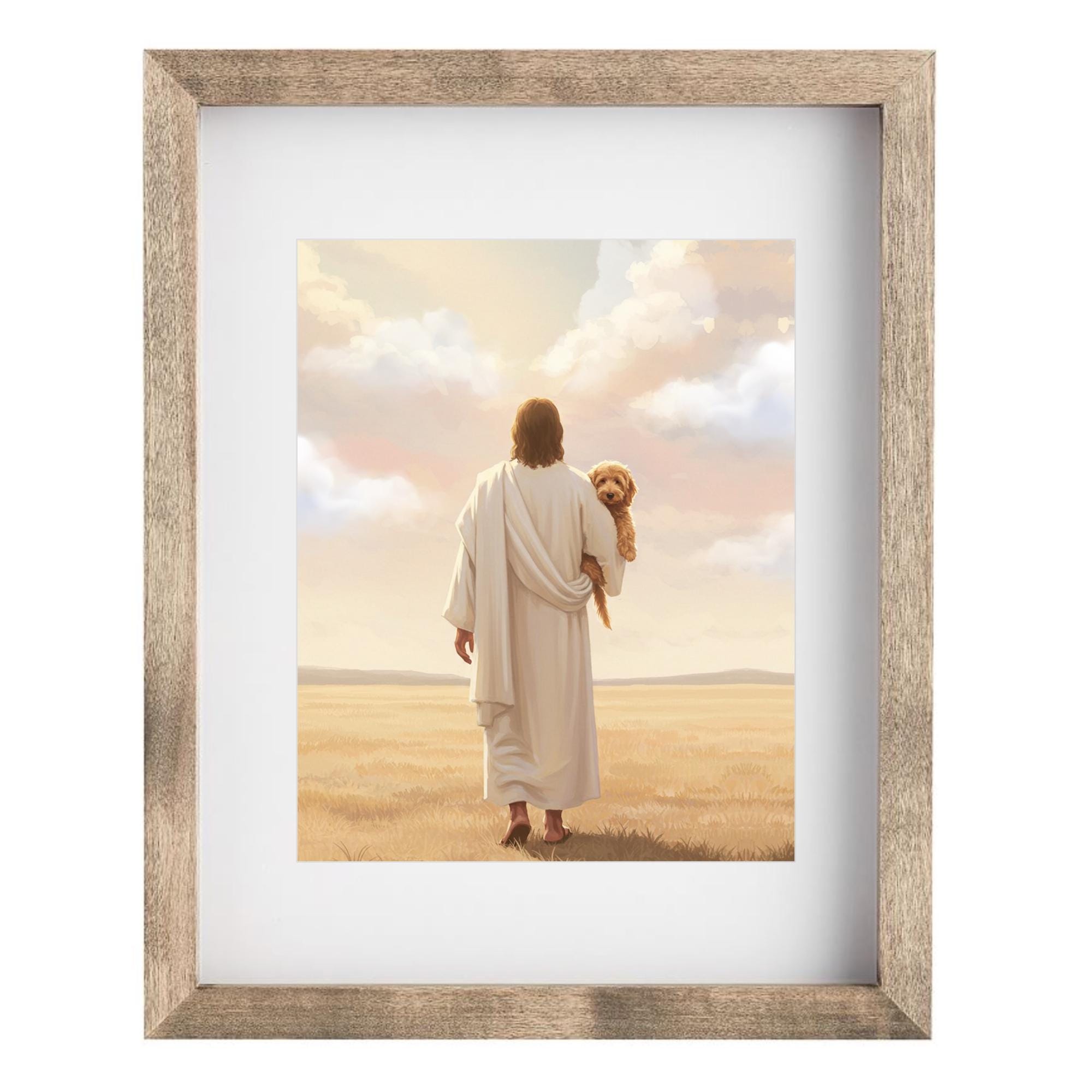 Jesus and Golden Doodle Art Print: Christian Dog Memorial (digital