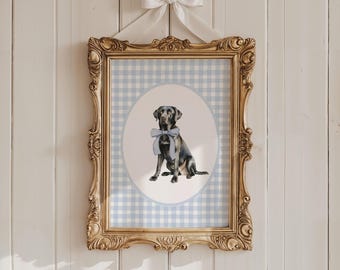Black Lab Puppy Nursery Art: Vintage Watercolor Print (Digital Download)
