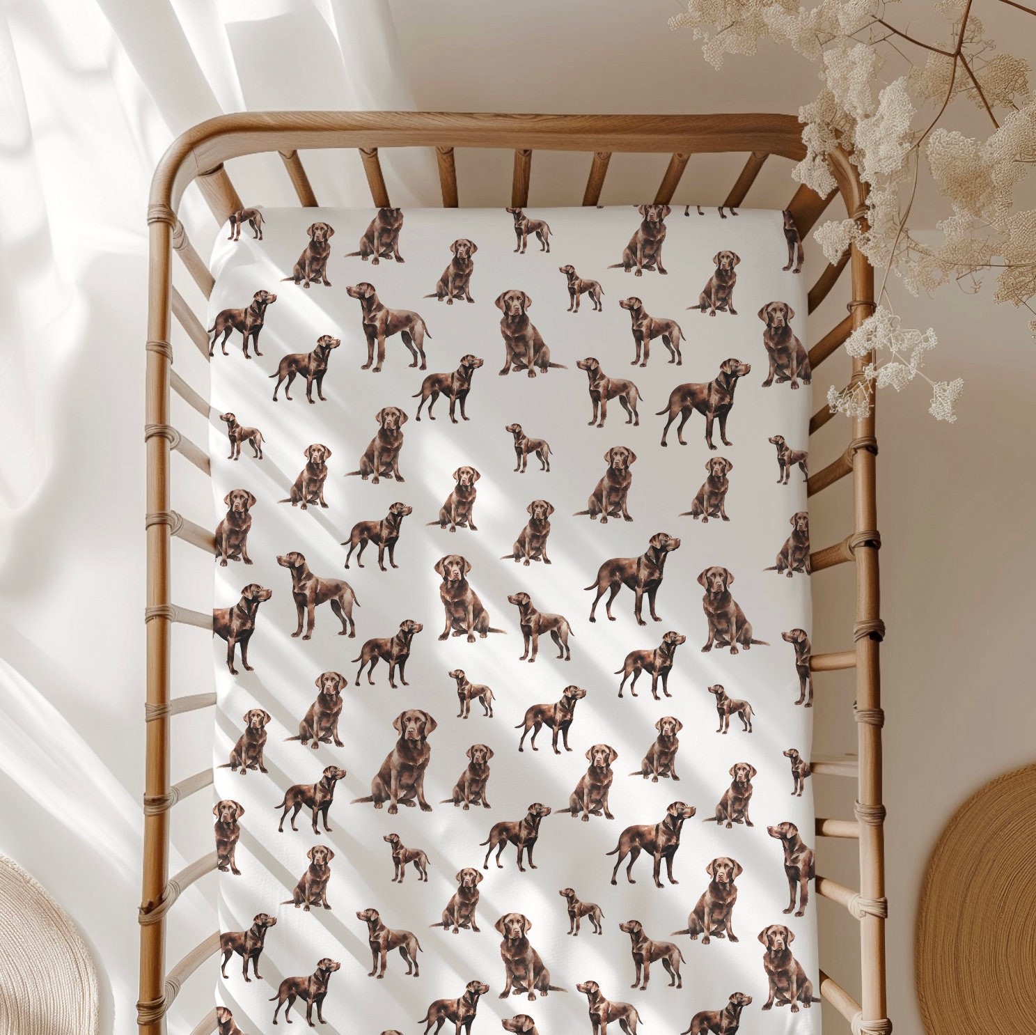 Chocolate Labrador Crib Sheet - Etsy