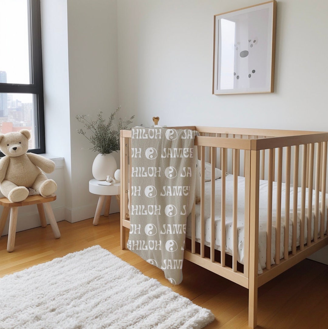 Personalized Baby Name Minky Blanket Baby Shower Gift Swaddle Throw Car