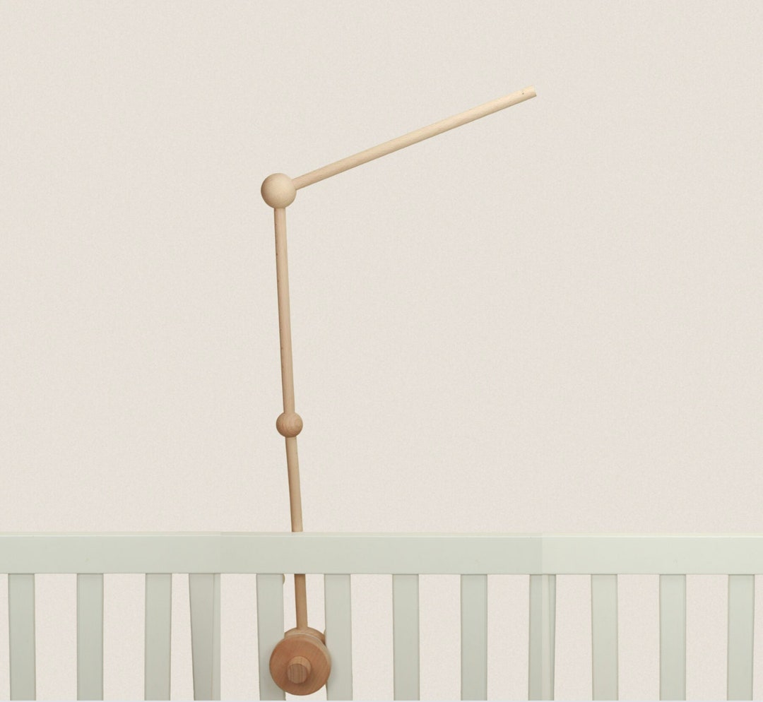 Baby Mobile Crib Stand, Baby Crib Mobile Arm, Natural Wood, Baby Mobile