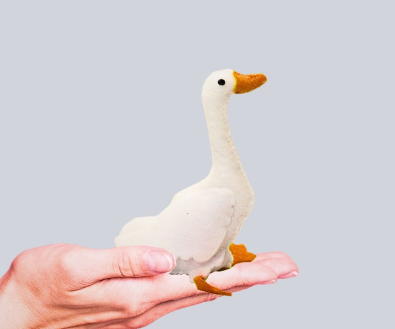 Pattern Felt Goose Pattern Hand Sew Ornament Baby Mobile Goose Decor Fairytale Nursery Farm Baby Felt Pattern DIY Easy PNG image 1