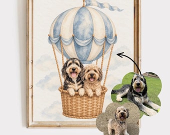 Custom Pet Portrait for Neutral Nursery Decor (Digital Download)