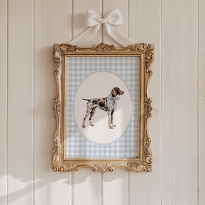 GSP 子犬保育園プリント：ヴィンテージ水彩犬アート（デジタルダウンロード）