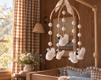 Vintage Storybook Swan Mobile