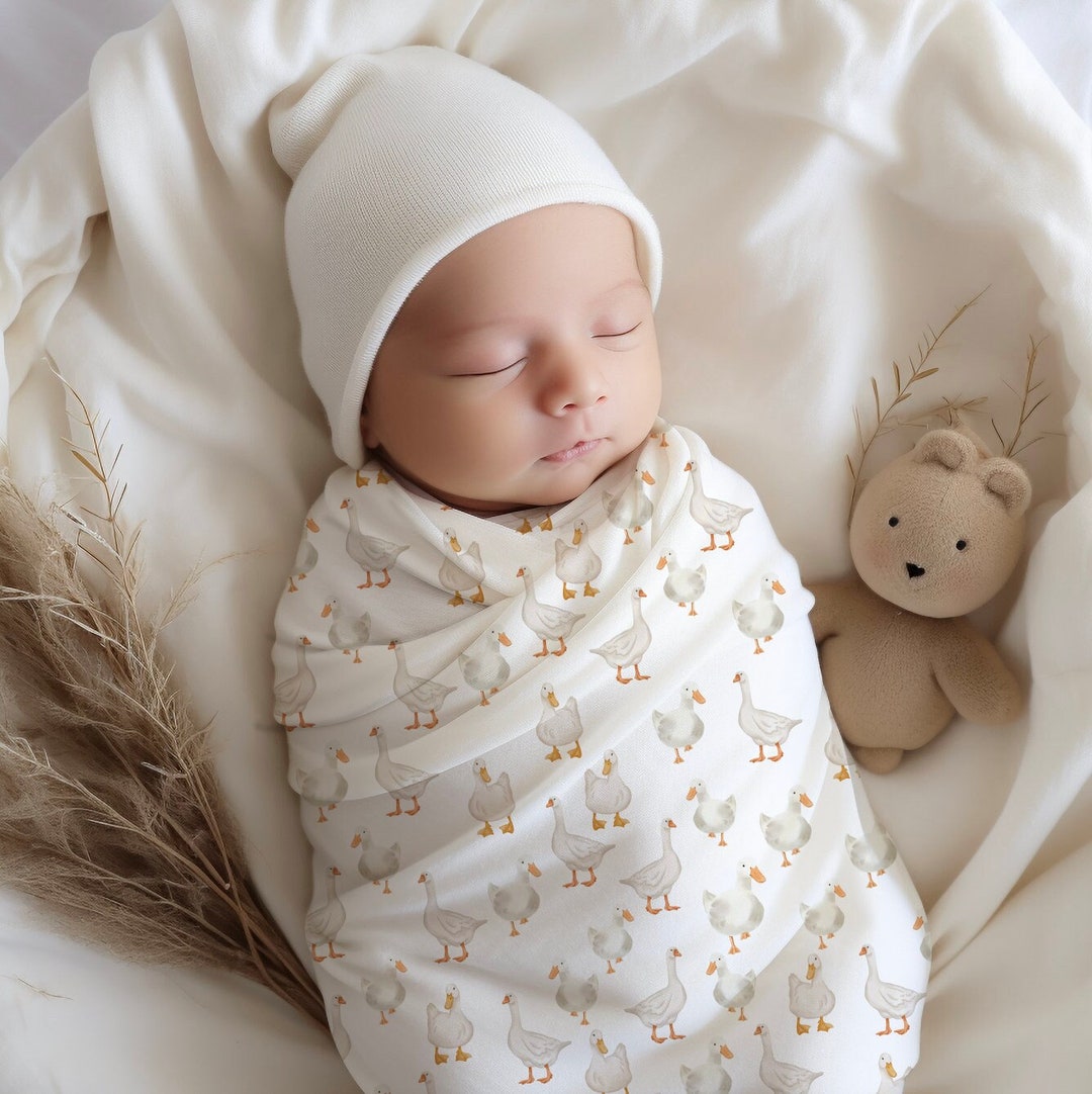 Goose Swaddle, Geese Crib Sheet, Farm Baby, New Baby Gift, Duck Crib Sheet, Farm Nursery
