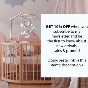 Dreamy Space Baby Crib Mobile with moon, cloud, and stars gender neutral baby shower gift minimalist magical astrology solar system image 10