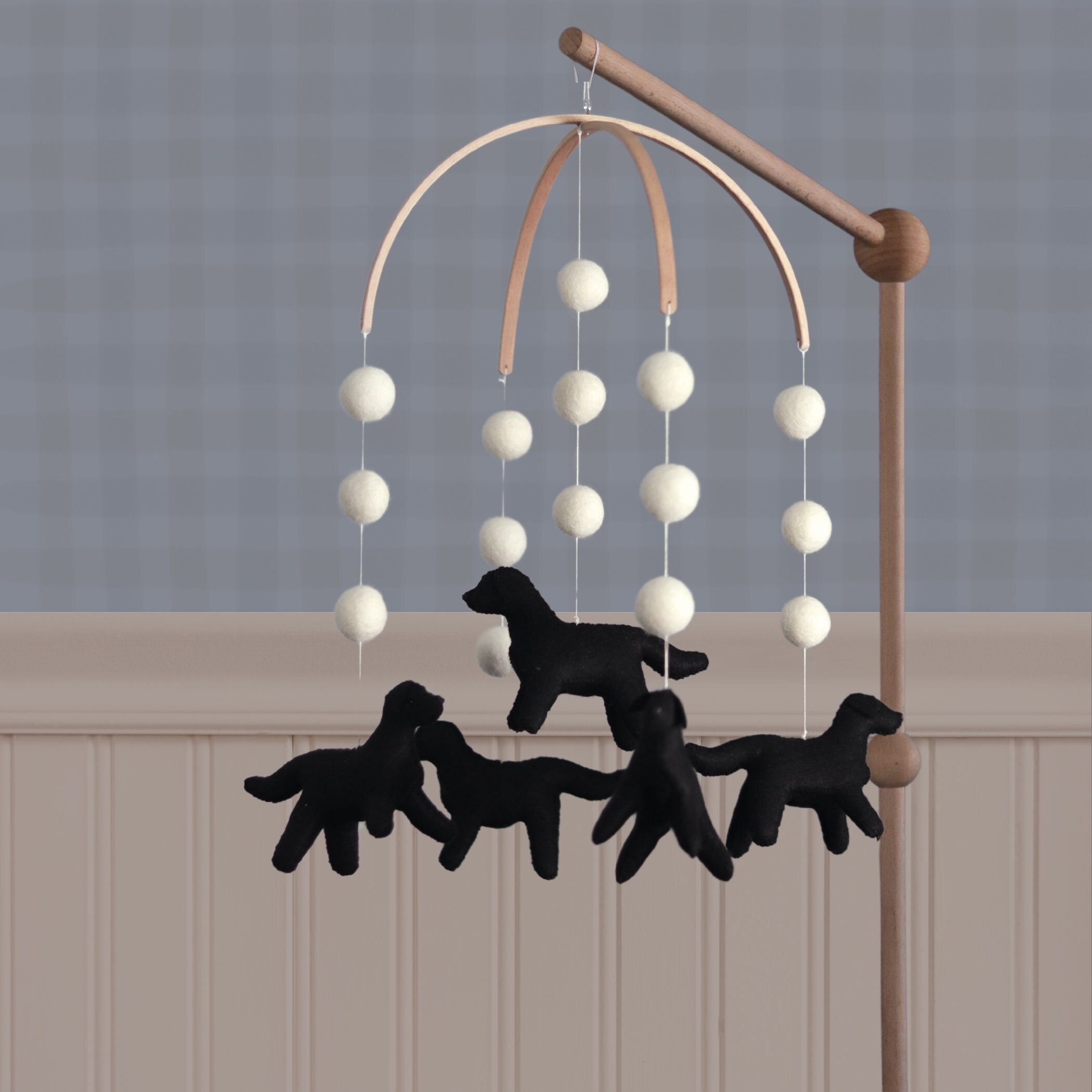 CUSTOM colors- Chocolate Labrador Baby Mobile - Black Lab mobile - puppy Mobile - baby boy - baby shower gift - nursery mobile - crib mobile