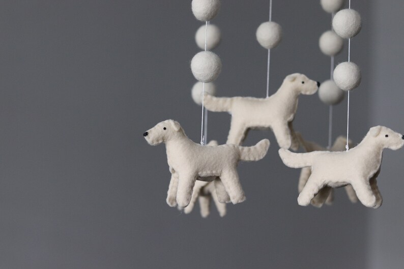 All Creamy Puppies Baby Crib Nursery Mobile Puppy Mobile Etsy