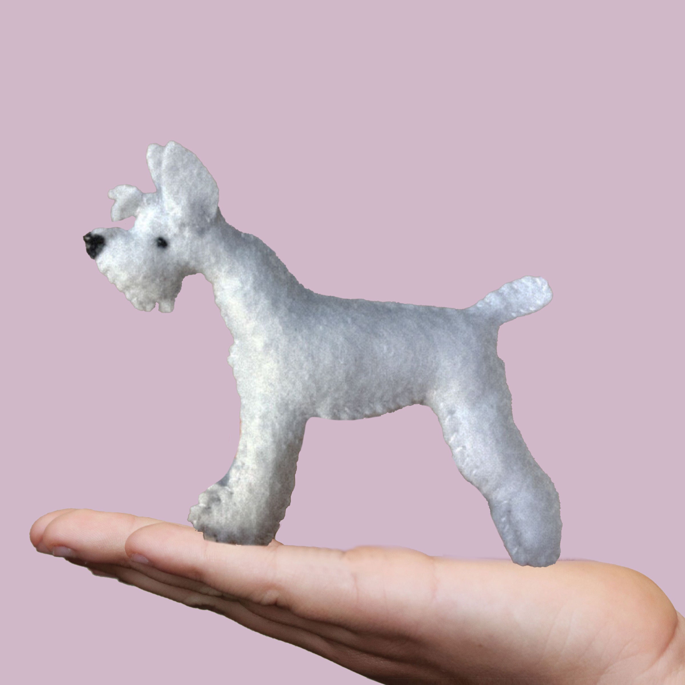 Felt Schnauzer Pattern: DIY Plushie Ornament, Puppy Mobile (PNG