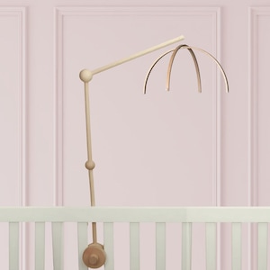 Beech Wood Arch Baby Mobile Hanger - 10 Inch Crib Mobile Frame FRAME + CRIB STAND