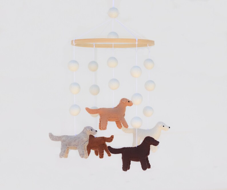 Puppies Baby Crib Nursery Mobile Puppy Mobile Retriever Etsy