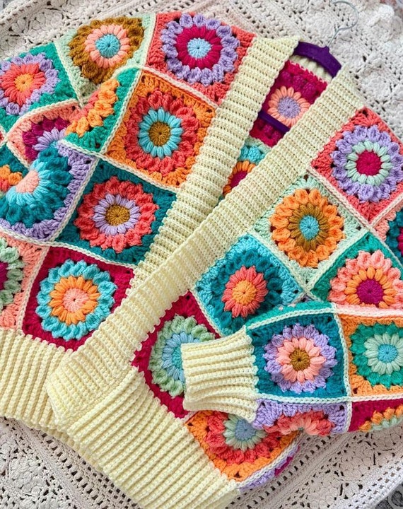 Scrappi Cardi Crochet Pattern | Granny Square Cardigan Crochet