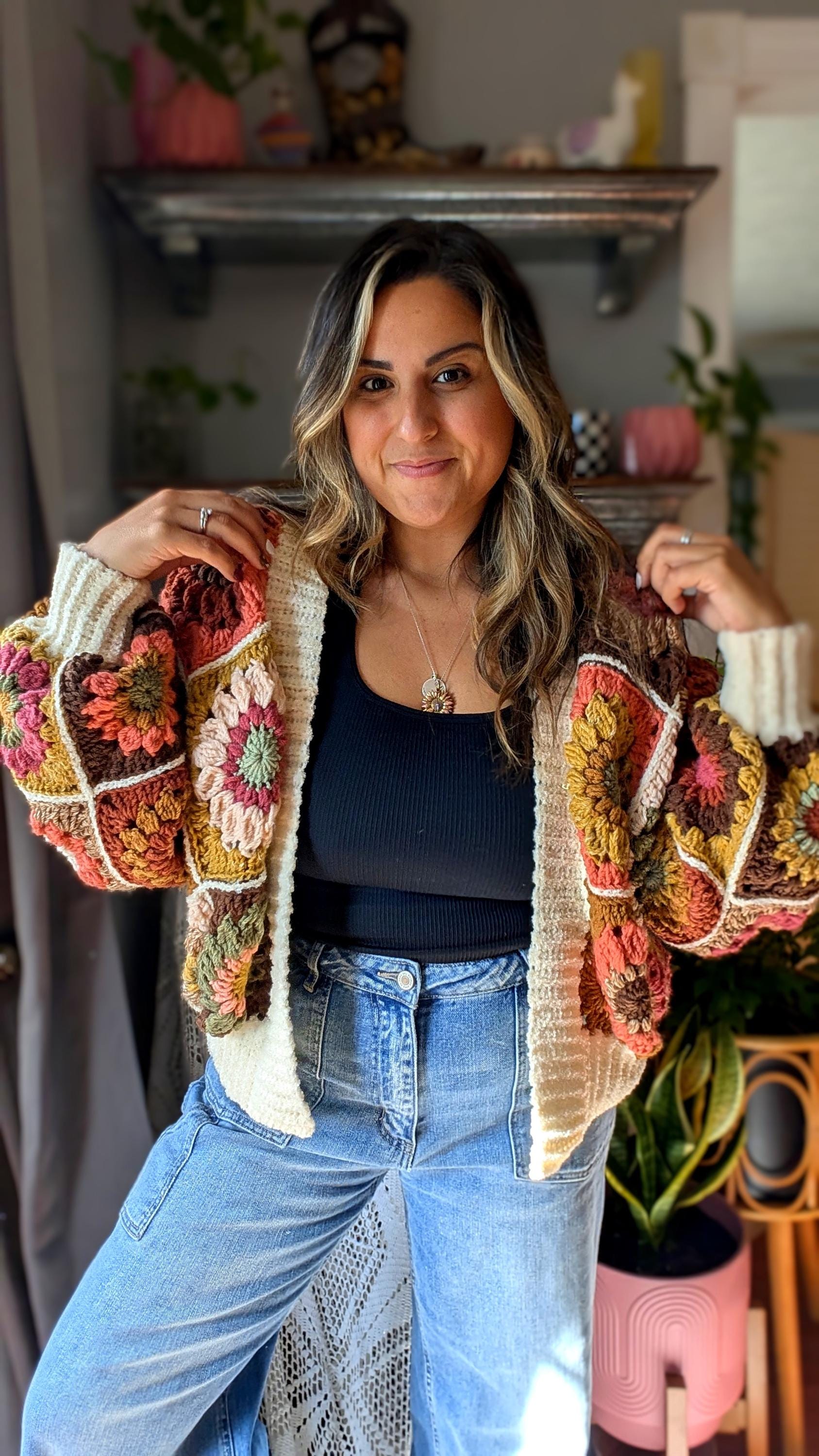Scrappi Cardi Crochet Pattern | Granny Square Cardigan Crochet