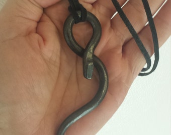 snake pendant/hand forged/wrought iron