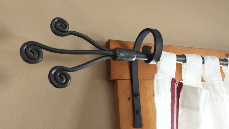 Custom Made Hand Forged Wrought Iron Curtain Rods Finials Image 0