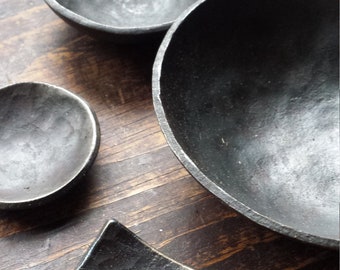 Gift for him,hammered Iron/steel bowl,6th year anniversary,11th year anniversary,gift, hand forged, vessel