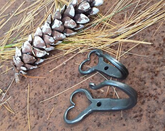 Hand forged heart hook