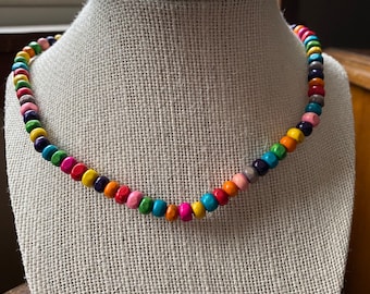 17 "wooden bead necklace