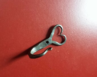 Forged iron heart hook