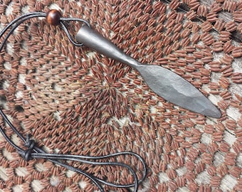 odins spear,pendant,black iron,hand forged,gift for him,mans pendant,neclace