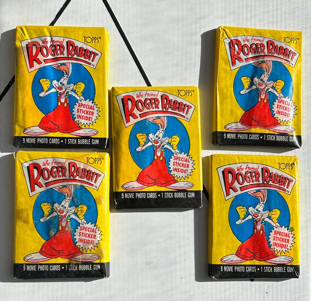 Who Framed Roger Rabbit Collector Cards Topps Wax Packs Lot of Five - Etsy