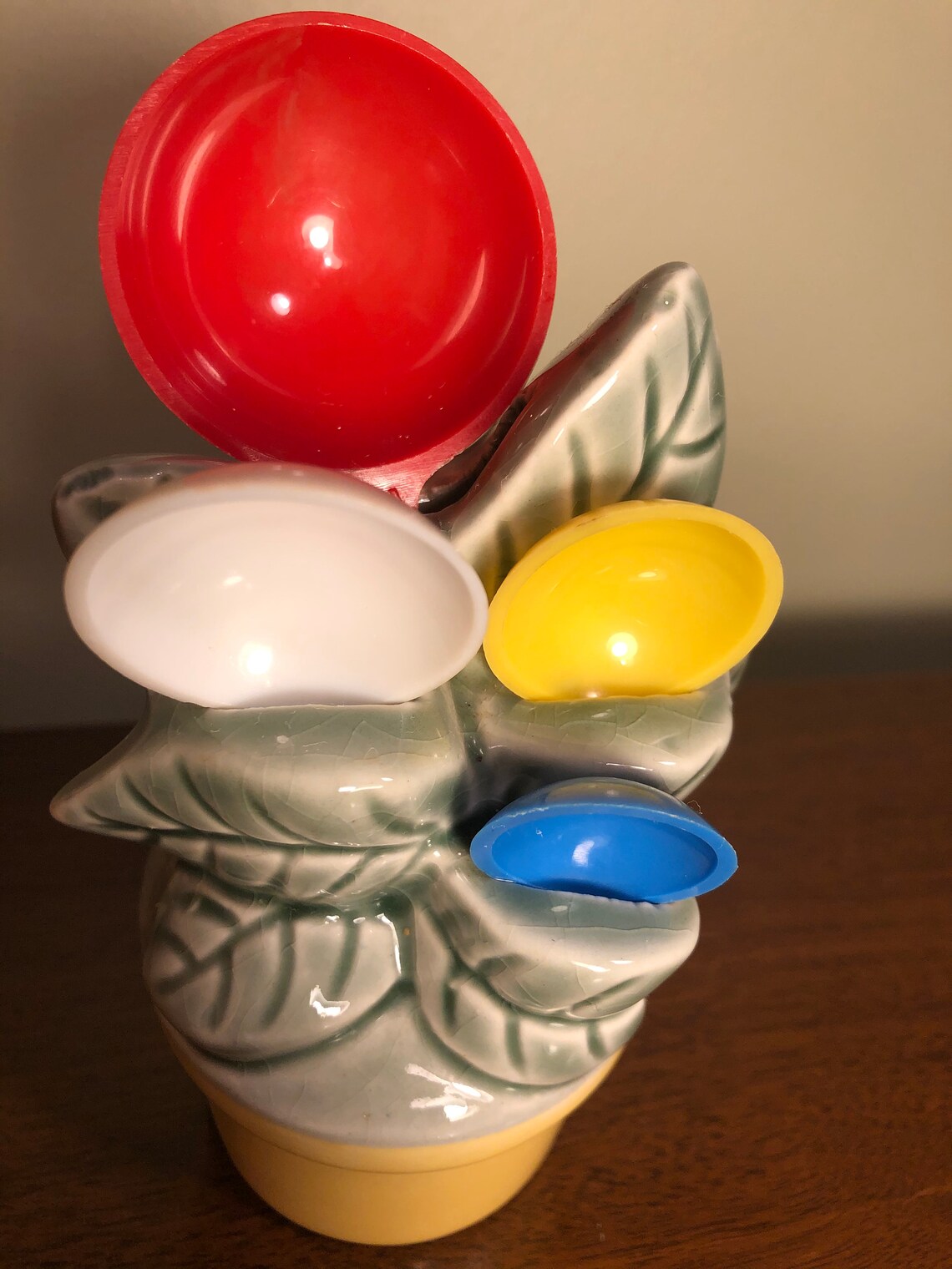 Vintage Ceramic Measuring Spoon Holder With Spoons Cardinal Etsy